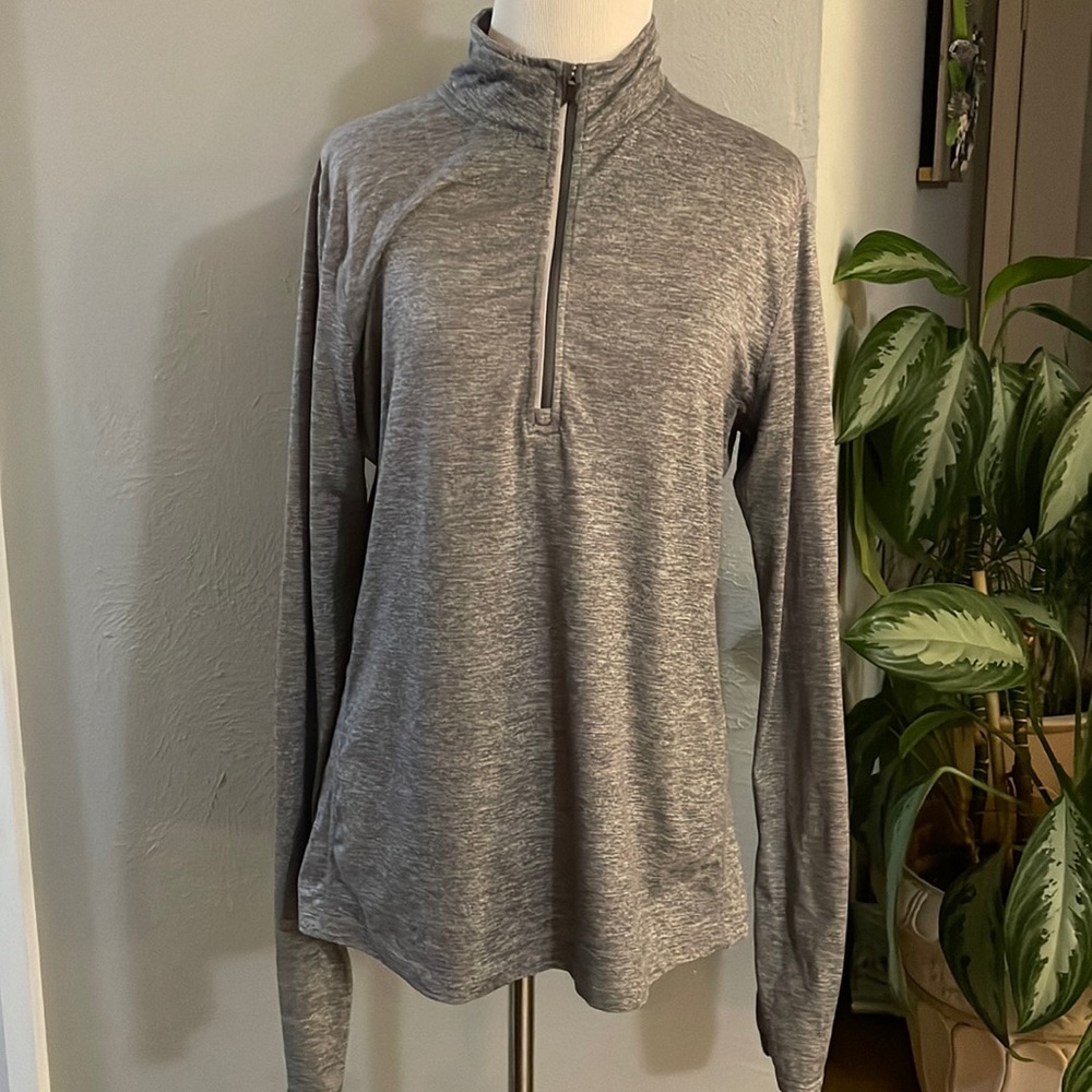 Nike Gray Long-Sleeve Quarter-Zip Dri-Fit Pullover